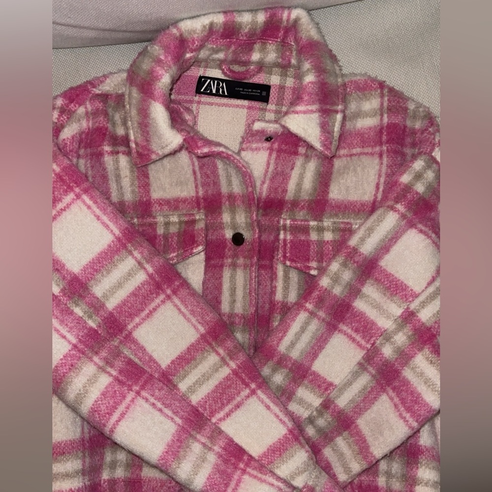 Pink Zara Plaid Jacket